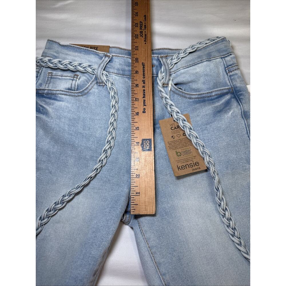Kensie Savannah High Rise Flare Ankle Jeans Womens 2 / 26 Belted Light Wash NWT - Picture 6 of 11